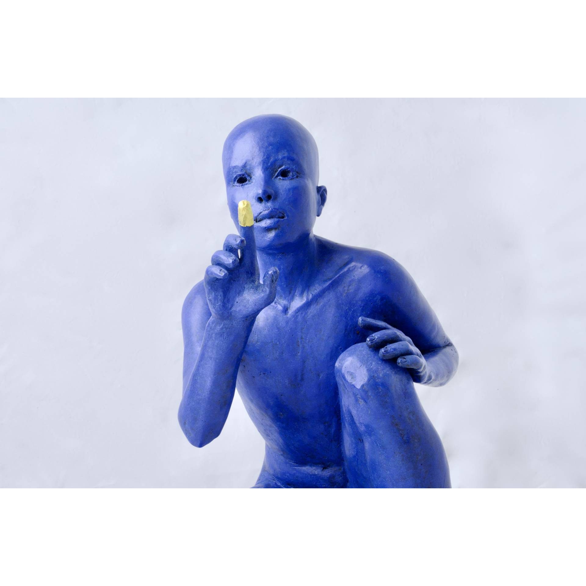 Claude JUSTAMON, Convergence, patine bleue, bronze, 34 x 32 x 20 cm