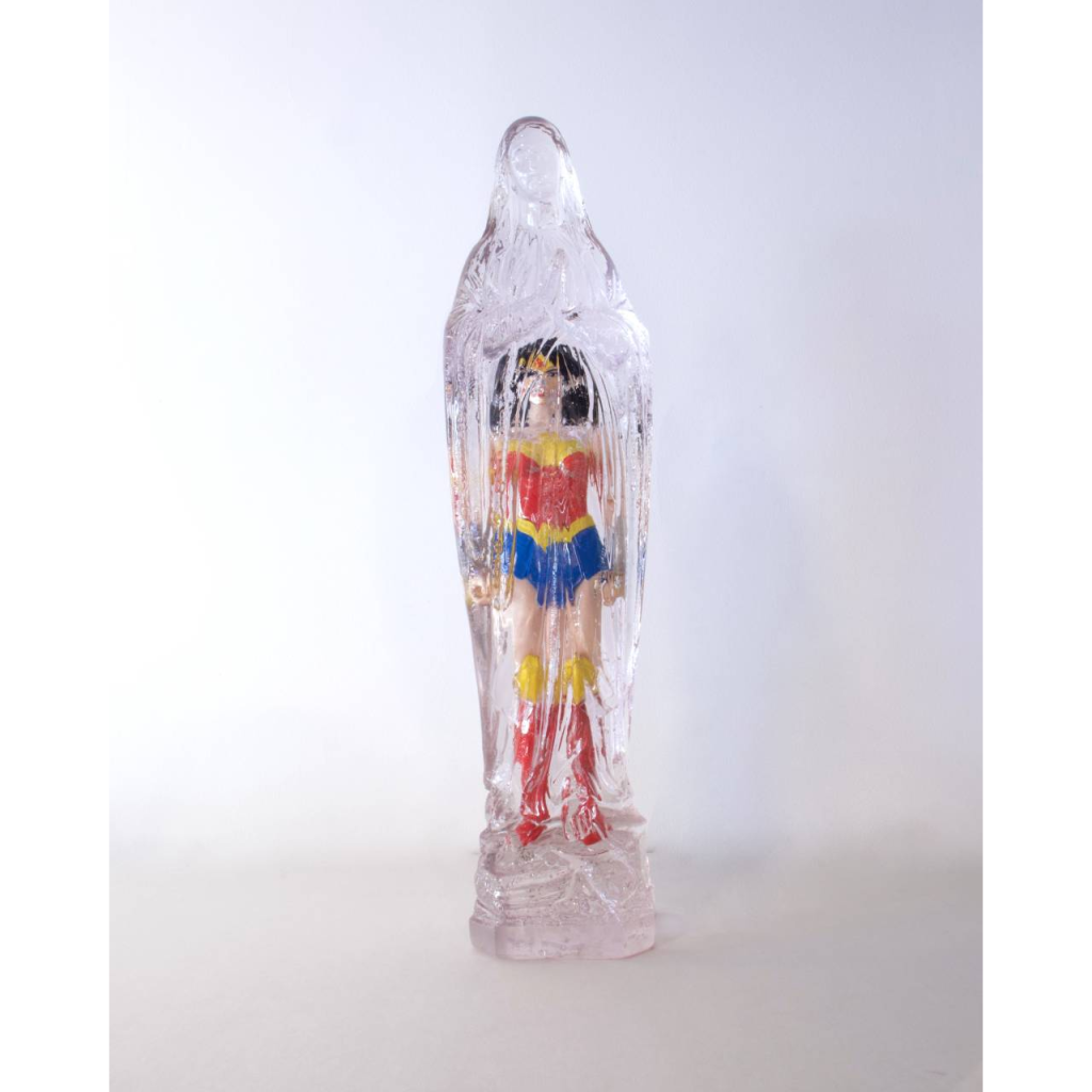 ALBEN, Vierge Wonder Woman de la série Christ Heroes, Résine Et Jouets, 50 x 14 x 11 cm