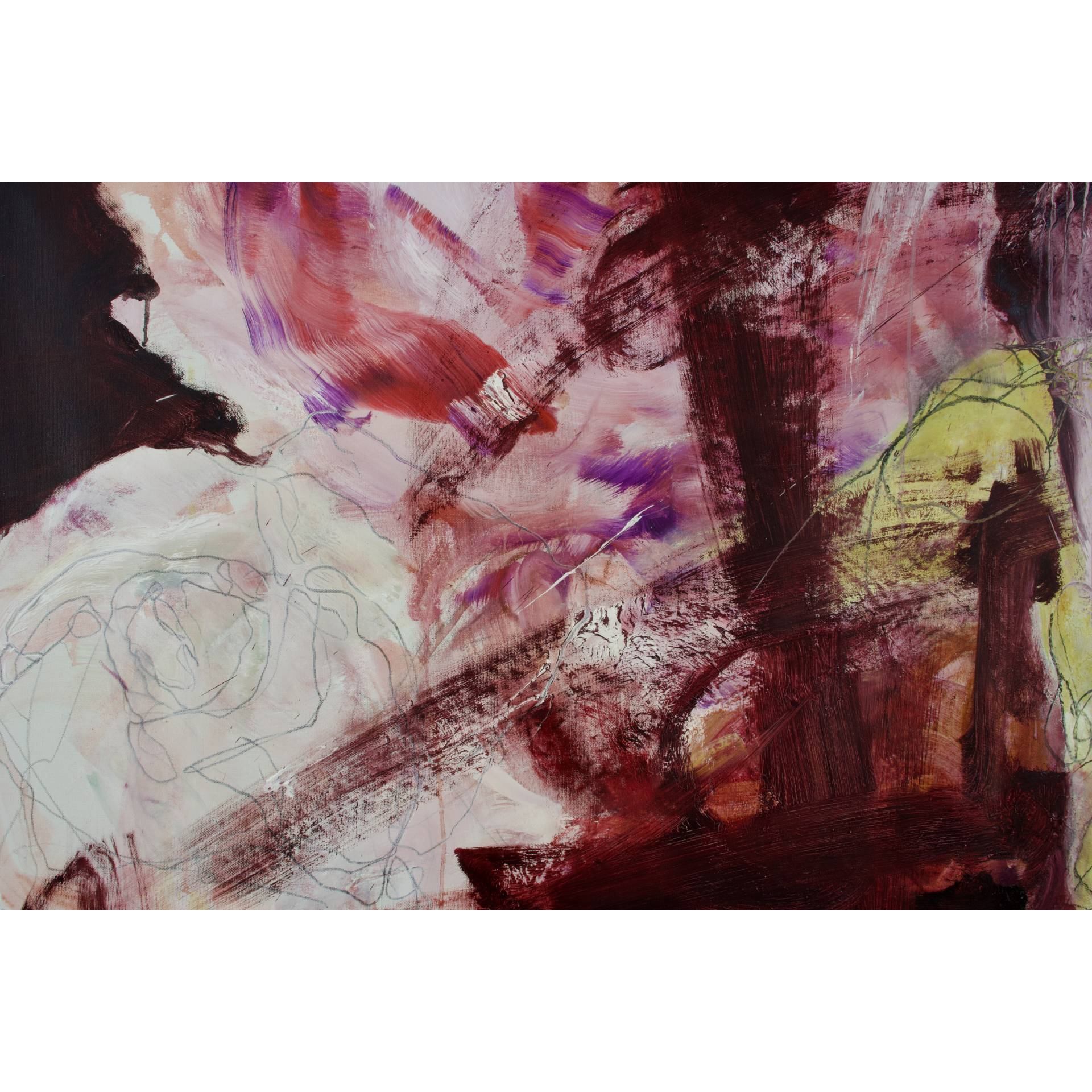 Sabine DANZE, L'art du silence, Huile sur toile, 200 X 200 cm