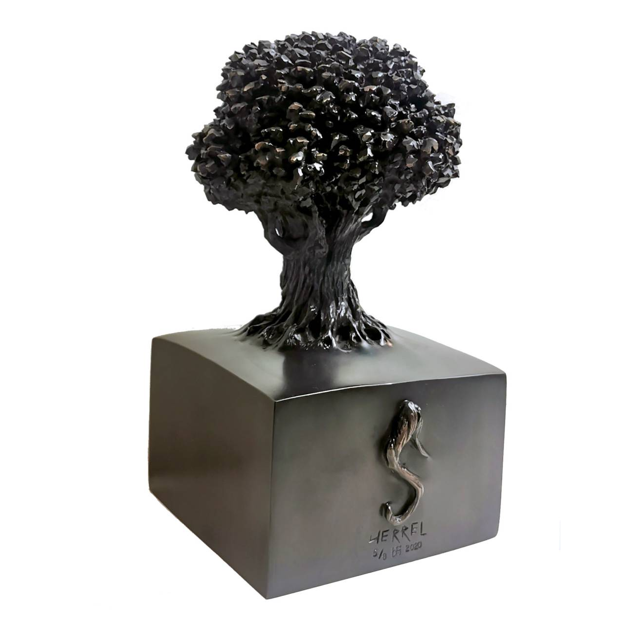 HERREL, La douzième graine, Bronze, Patine noire, 27 X 16 X 15 cm