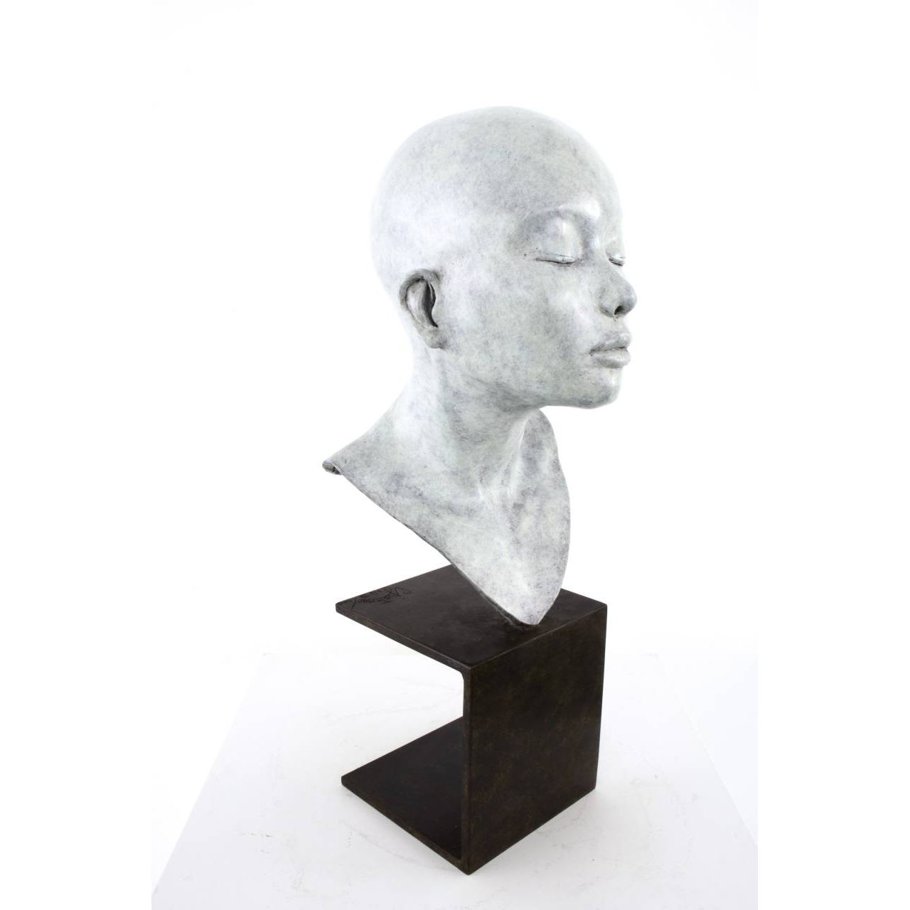 Claude JUSTAMON, Le secret, Bronze, 25 x 17 x 12 cm (+ socle 13 cm)