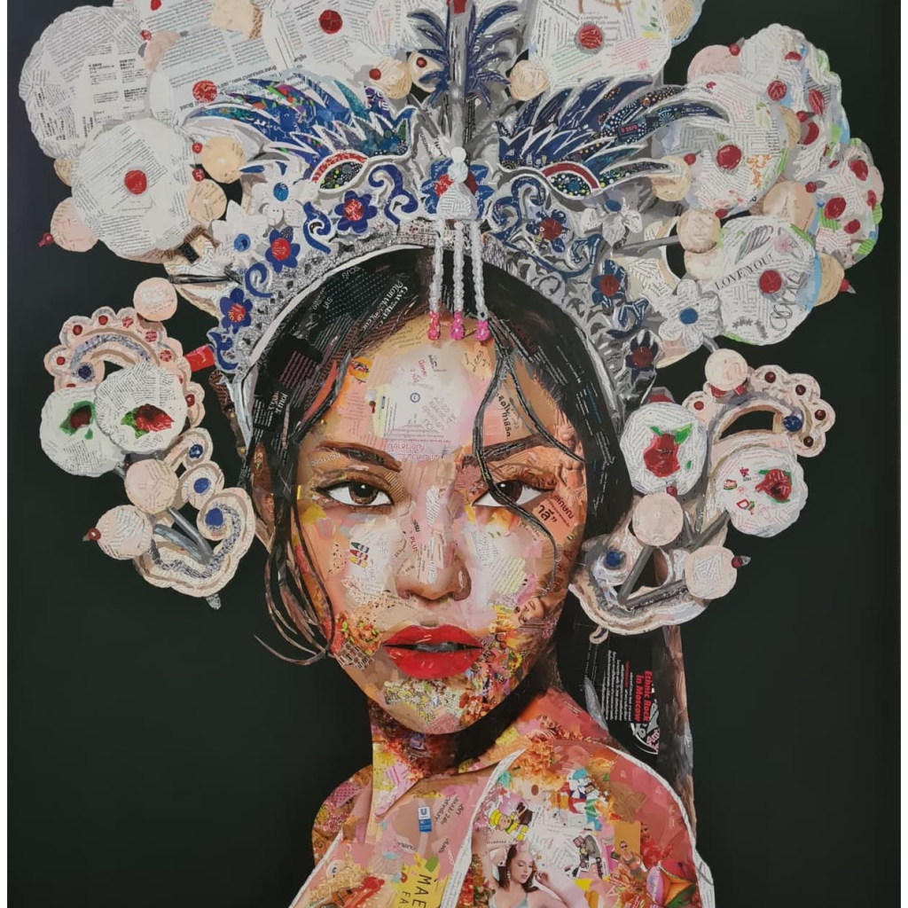 Virut PANCHABUSE, Black Chinese Opera, Collage, 170x120cm