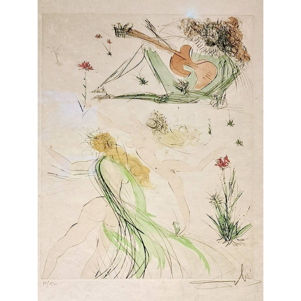 DALI Salvador, Les Danseuses Nues, Aquatinte Sur Papier Japon, Signée N° IV XL, 29 X 32 Cm