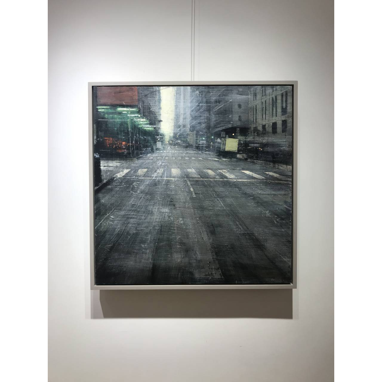 Alejandro QUINCOCES - Light in the steet - Peinture à l'huile - 85x85 cm